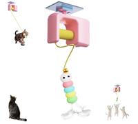 Générique Meowvo Autobounce USB-C Ceiling Cat Teaser-Smart Auto-Bounce, Rechargeable Interactive Automatic Suction Cup Hanging,Chew-Proof Design, Strong Suction Mount-No Drilling Needed (Pink)