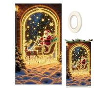 Générique Merry Christmas Blacklights Tapestry Neon | Blacklights Tapestry Christmas Decor,Banner Glow in Dark Backdrop Snowmans Tree Candy Cane Fireworks for Party Room Wall Holiday Scene