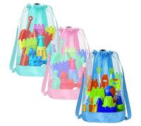 Générique Mesh Beach Bags - 14.5x18 in Mesh Shell Collecting Beach Toy Bag | Travel Beaches Toy Backpack | Adjustable Multifunctional Swimming Carrying Accessories for Vacation Holiday Pool