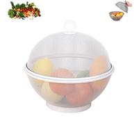 Générique Mesh Fruit Basket with Lid, Fruit Basket for Kitchen Counter, Cover Against Flies, Large Capacity - Anti-Fly Protection (White)