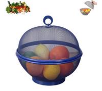 Générique Mesh Fruit Basket with Lid, Fruit Basket for Kitchen Counter, Cover Against Flies, Large Capacity - Anti-Fly Protection (Blue)
