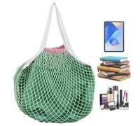 Générique Mesh Grocery Bag, Reusable Cotton Tote with Long Handles, Adorable Market Tote, Large Capacity Stretchable Produce Organizer for Vegetables, Girls, Women and Daily Shopping