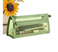Générique Mesh Pencil Pouch Double Layer Zipper Large Capacity Portable