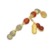 Générique Message Bracelets Anneaux Bracelet Double chaîne Jade, Imitation Bracelet rétro élégant, bijoux à main, cadeau féminin Bracelets Perles Couple Valentin Empilable Bijoux (D, One Size)