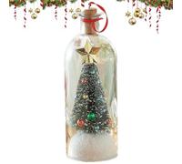 Générique Message dans Une Bouteille pour Sapin De Noël, Enregistrement Vocal, Lecteur Vocal avec Haut-parleurs, Décorations De Noël, Ornement en Verre, Bouteille en Verre avec Mini Sapins (A)