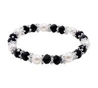 Générique Message Homme Naturelle Anneaux Imitation Pearl Bracelet Bracelet Women Jewelry Birthday Bracelet Ensembles Amoureux Maman Bracelet Anneaux (Black, One Size)