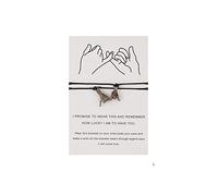 Générique Message Largeur Naturelle Pour Avec Anneaux meilleur Bracelet d'amitié mère fille fille sa petite petit Inoxydable Bracelet Argent Bijoux (Black, One Size)