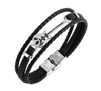 Générique Message Perles Naturelle Bracelet Couleurs Anneaux Musique Treble Rope Valentines Punk Cadeau pour Bracelet Largeur Homme Mamie Anneaux (Black, One Size)