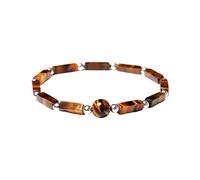 Générique Messages Acier Argenté Anneaux Bracelet d'améthyste naturel Antis pierres précieuses Chakras Bracelets extensibles pour les femmes Bracelet Cadeau Bleu Avec Bijoux (I, One Size)