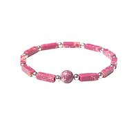 Générique Messages Acier Argenté Anneaux Bracelet d'améthyste naturel Antis pierres précieuses Chakras Bracelets extensibles pour les femmes Bracelet Cadeau Bleu Avec Bijoux (J, One Size)