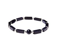 Générique Messages Acier Argenté Anneaux Bracelet d'améthyste naturel Antis pierres précieuses Chakras Bracelets extensibles pour les femmes Bracelet Cadeau Bleu Avec Bijoux (G, One Size)