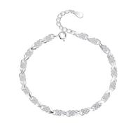 Générique Messages Acier Argenté Anneaux Women's Charm Tennis Bracelet For Teen Girls Geometric Bracelet Lobster Clasp Four Heart Shaped Bracelet Bracelet Homme Bracelet Bijoux (Silver, One Size)