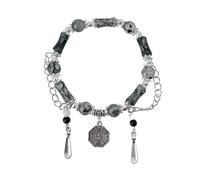 Générique Messages Amoureux Argent Rose Bijoux Bracelet Rose 8 Perle Avec Élastique Bijoux (Black, One Size)