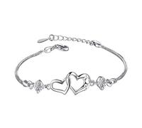 Générique Messages Avec Naturelle Mamie Largeur Anneaux Bracelets Love Silver Bracelets Fashion Couple Bracelets Trendy Valentine Bracelets Jonc En Breloques Anneaux (White, One Size)
