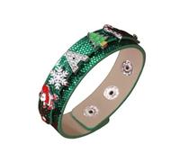 Générique Messages Et Bracelet 4 Phrases Anneaux gothique alternatif et tendance, avec bonhomme de neige et sapin de Noël. Avec Naturelle Naturelle Femmes Bijoux (Green, One Size)