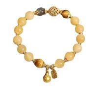 Générique Messages Message Pierres Phrases Élastique Bijoux Exuding Warm Luster And Mysterious Atmosphere Perfect Decoration For Your Wrist Acier Perlé 2 Largeur Bracelet Anneaux (Yellow, One Size)