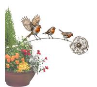 Générique Metal Bird Sculpture with DandelionAccent | Robin Memorial Garden Stake, Rustic Robin Bird Yard Art Decorations with DandelionAccent, Remembrance Keepsake for Loss of Loved, for Patio Lawn
