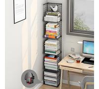 Générique Metal Bookcase - Vertical Column Stackable Storage with Open Shelves for Study Or Living Room, 6 Feet Tall