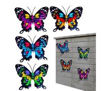 Générique Metal Butterfly Wall Decor, Yard Sculpture Set of 4, 6.69inch Butterfly Art Aesthetics Cute for Mom Garden Fence Outdoor Spaces, Artistic Natural Accent, Handy to Install