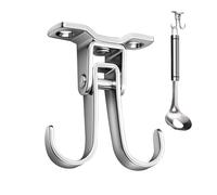 Générique Metal Ceiling Hooks, Rotating Hanger Holder, Multi-Functional Organizer, 180/360 Degree Rotation, Sturdy Wall Mount, Perfect for Bathroom Showers, Under-Shelf Organization, 1 Piece