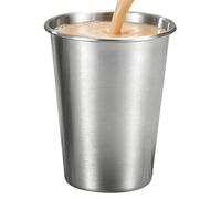 Générique Metal Drinking Cups - 350ml Rustproof Reusable Mug, Stainless Steel Tumbler, Eco-Friendly Silver Tea Cup | Leakproof Durable Travel Vessel For Kids Adults Home Restaurant Camping Hiking