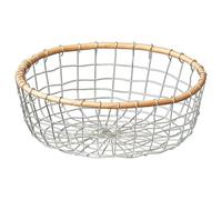 Générique Metal Fruit Bowl, Retro Stainless Wire Basket, 10.24x3.54 Inches Home Decoration, Woven Industrial Style Organizer for Fruits, Vegetables, Snacks, Table Centerpieces, Kitchen, Dining