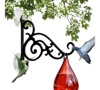 Générique Metal Hanging Bird Feeder, Bird Feeder Hanger Window, Window Birds Feedeer Hanger Hook For Balcony, Garden, Deck, Railing, Fence, Water Drinker Dispenser Cage, Wind Chimes And Plants