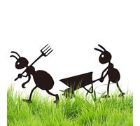 Générique Métal Ornements de Jardin Fourmis Piquets de Terre Noir Art de Cour pour Jardin, Balcon ou Intérieur