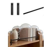 Générique Metal Shelf Guard Rail Decorative 8 12 16 18 24 30 38 in, Tipping Rail Set for Wood/Gallery Shelves, Customizable Length Cabinet Guardrail Bar(30in/76cm)