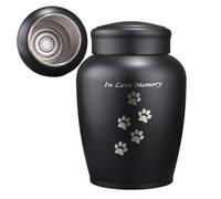 Générique Metal Urn Dog Ashes, Cat Funeral Cremation Urn, Puppy Memorial Storage Box, Sturdy Alloy Ash Holder, Pet Remembrance, Indoor Display Keepsake for Home Living Room Tributes 4.53x8.58 inches