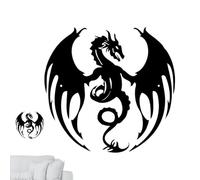 Générique Metal Wall Art, 10.63x10.24x0.79 Inches Black Gothic Animal Artwork, Dragon Indoor, Decorative Wall Sculpture for Bedroom, Kitchen and Outdoor Space