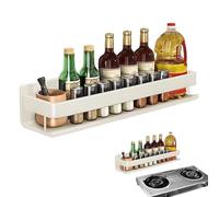 Générique Metal Wall-Mount Rack Shelf, Bathroom Storage Shower Rack for Living Room, Kitchen and Bathroom | Floating Shelves - Metal Seasoning Bottle Holder | Wall-Mounted Household Supplies,