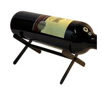 Générique Metal Wine Rack Table - Single Bottle Tabletop Horizontal Wine Holder Stand, Stylish Wines Bottle Display with Triangular Support for Countertop Kitchen Dining Room Home Bar Decor
