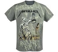 Générique Metallica ... and Justice for All - Neon Backdrop Homme T-Shirt Manches Courtes Anthracite S
