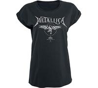 Générique Metallica Biker Femme T-Shirt Manches Courtes Noir 3XL 100% Coton Large