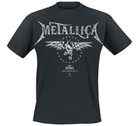 Générique Metallica Biker Unisexe T-Shirt Manches Courtes Noir 100% Coton Regular/Coupe Standard