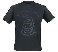 Générique Metallica Black Snake Homme T-Shirt Manches Courtes Noir 100% Coton Regular/Coupe Standard