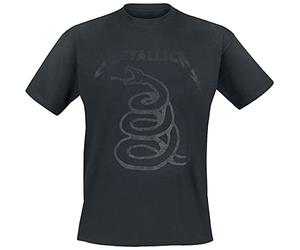 Générique Metallica Black Snake Homme T-Shirt Manches Courtes Noir 100% Coton Regular/Coupe Standard