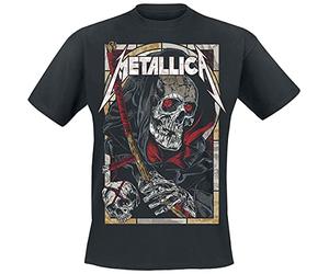 Générique Metallica Death Reaper Unisexe T-Shirt Manches Courtes Noir 100% Coton Regular/Coupe Standard