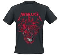 Générique Metallica Heart Skull Homme T-Shirt Manches Courtes Noir L 100% Coton Regular/Coupe Standard