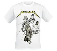 Générique Metallica Justice Homme T-Shirt Manches Courtes Blanc XXL 100% Coton Regular/Coupe Standard