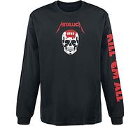 Générique Metallica Kill 'Em All - Skull Homme T-Shirt Manches Longues Noir 100% Coton Regular/Coupe Standard