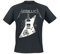 Metallica T-shirt Homme Papa Het Guitar - Manches courtes 100% coton, coupe standard - Noir XL