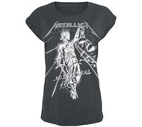 Générique Metallica Raining Light Femme T-Shirt Manches Courtes Gris 3XL