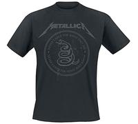 Générique Metallica Snake Ring Tonal Homme T-Shirt Manches Courtes Noir 100% Coton Regular/Coupe Standard