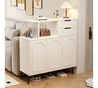 Générique Meuble à Chaussure D'Entrée avec Portes, Console à Chaussures avec Étagère Supérieure, Meuble de Rangement à Chaussures Fermé