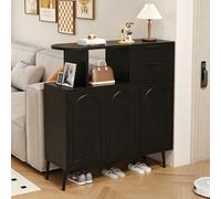Générique Meuble à Chaussure D'Entrée avec Portes, Console à Chaussures avec Étagère Supérieure, Meuble de Rangement à Chaussures Fermé