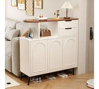 Générique Meuble à Chaussure D'Entrée avec Portes, Console à Chaussures avec Étagère Supérieure, Meuble de Rangement à Chaussures Fermé