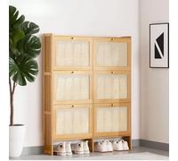 Générique Meuble à Chaussures Armoire à Chaussures étroite Commode Meuble de Rangement avec 2/3/4/6 Portes avec 2 Tablettes Intérieures pour Couloir et Entrée(Natural,2 Drawer(70cm/27.6in))