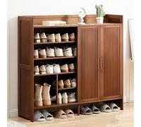 Générique Meuble à Chaussures Coulissant, pivotant et empilable, avec étagères Verticales réglables. Idéal pour Une entrée ou Un Couloir. Pieds en Bois Massif. Blanc.